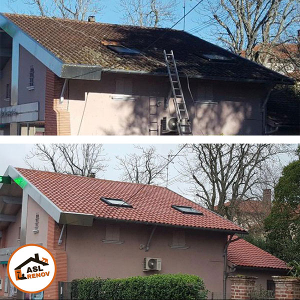 Rénovation de toiture avant/après